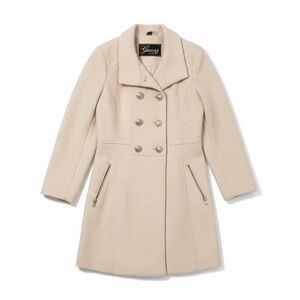 Guess Women's Beige Double-Breasted Pea Coat